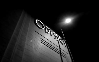 LED illuminated Sign for a cinema.
