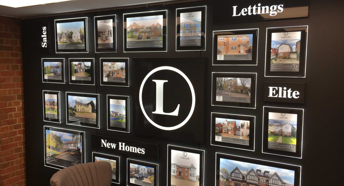 Bespoke LED Lettings Wall Displays.