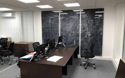 A Bespoke Glass Printed Map.