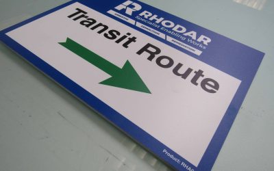 Construction site transit route sign