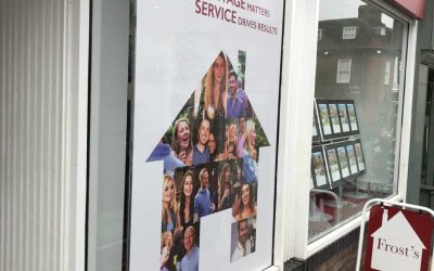 A Window with a contra one-way Vision full graphic stuck on.