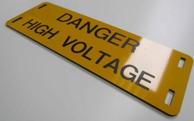Danger High Voltage Engraved warning sign.